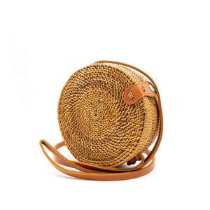 Natural Rattan Shoulder <b>Bag</b> Vintage Style Single Handle Handbag <b>Basket</b> <b>Bag</b> - Product Image 1