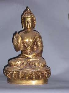 Estatua de Buda sentado de latón decorativo hecho a mano, el mejor diseño para el hogar, estilo religioso, técnica de Metal fundido - Product Image 3