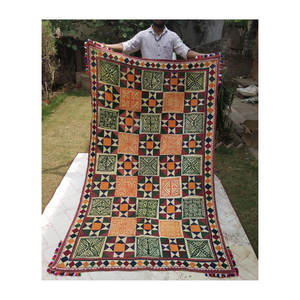 Commande personnalisée disponible couverture de lit simple en coton de qualité brodé à la main motif géométrique classique taille adulte non jetable maison - Product Image 1