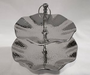 Soporte de fruta martillada de moda, superventas, soporte de pastel de Metal en aluminio, chapado en cobre, platos para servir pasteles, herramientas de Decoración de cocina - Product Image 2