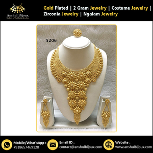 Conjunto de collar y joyería bañados en oro africano de último diseño - Product Image 5