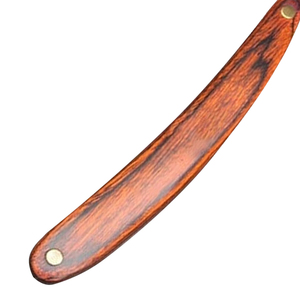 Professional Men's <b>Straight</b> Edge <b>Razor</b> with Natural Wooden Handle Safety Features & Disposable Changeable Blade - Product Image 3