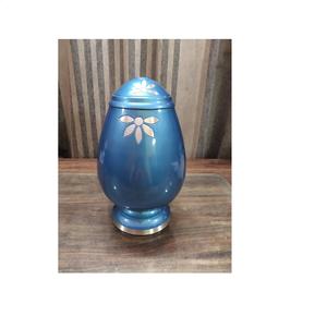 เครื่องเผาศพอลูมิเนียมสีฟ้าเปลือกไข่สลักลายดอกไม้สีขาวอุปกรณ์งานศพของอินเดีย - Product Image 1