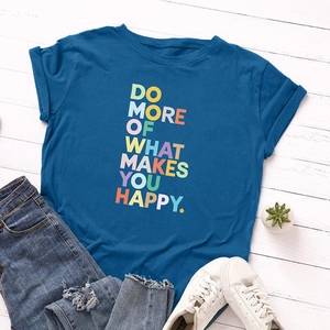 Camiseta de manga corta de algodón para mujer, ropa informal de verano - Product Image 4