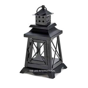 Iron Classic Metal Lantern <b>Candle</b> Christmas Home Decoration <b>Red</b> Glass Round Shape Factory Directly Sale - Product Image 3