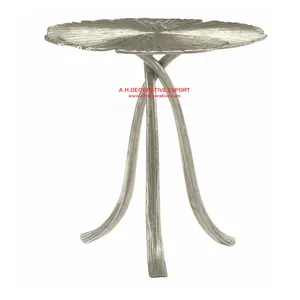 Living Room Decorative Silver and Gold Side Table Stool on Round Top Modern End Table for Living Room High Quality Metal Table