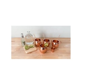Tasses en cuivre avec poignée en laiton Tasse en cuivre en acier inoxydable Tasses à mule martelées de Moscou pour une meilleure pièce polie - Product Image 3