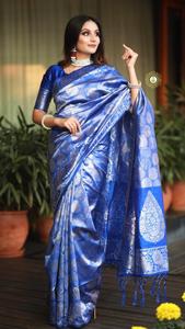 Saree-saree heavy JEQUARD ZARI de diseñador, tela suave de la India con blusa, SURAT Gujarat, ropa - Product Image 2