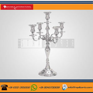 5-Arm Decorative Metal Candelabra <b>Tea</b> <b>Light</b> <b>Candle</b> Holders Home Accent for Wedding Birthday Events Other Candleholders Lanterns - Product Image 2