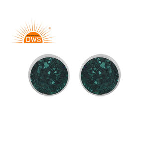 925 fin argent Sterling naturel Malachite pierres précieuses boucle d'oreille bijoux pour femmes cadeau pour elle - Product Image 1