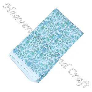 100% pur coton tissu belle indien Floral main bloc imprimer femmes garçons vêtements sacs accessoires filles main bloc imprimer - Product Image 6