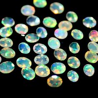 Opale d'Éthiopie facettée ovale, pierre précieuse en vrac, cabochon multi-feu, taille rose, changeant de couleur, pour la fabrication de bijoux, prix de gros