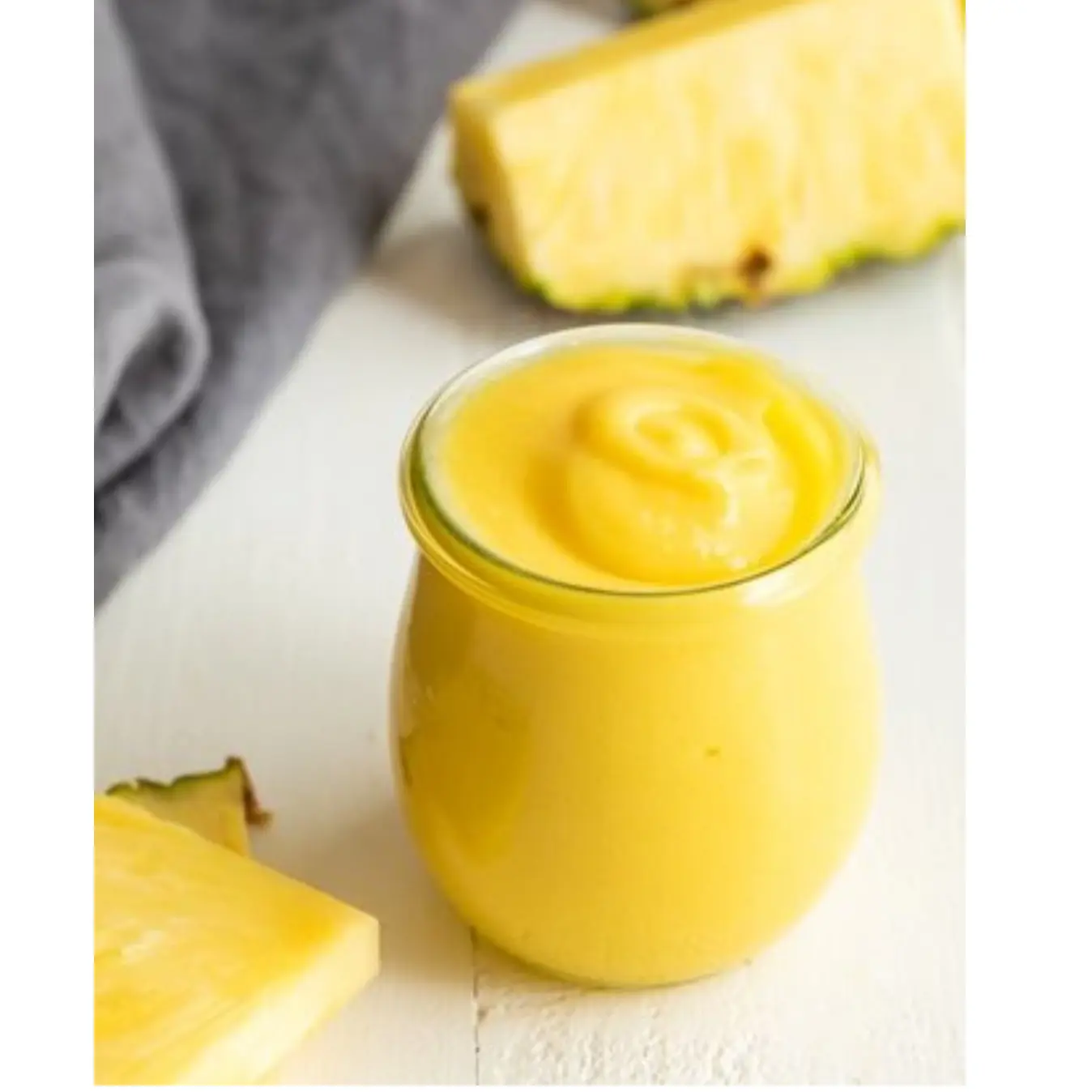 Grado superiore 24 mesi Shell Life sterilizzato gusto dolce senza zucchero purea di ananas congelata origine dal Vietnam