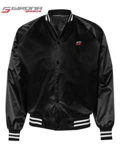 Blouson Bomber Varsity de Baseball Girona Personnalisé en Gros, Broderie sur Mesure, Laine Noire, Cuir, Imperméable - Product Image 5