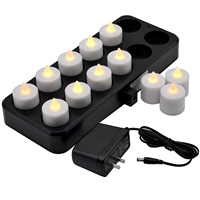 Bougies chauffe-plat LED avec télécommande sans fil, Rechargeable, 12 pièces, pack de 12