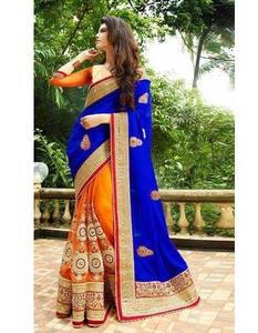 Recién llegado, ropa de fiesta, diseñador, algodón, seda, Color azul claro, bordado pesado y trabajo en piedra, ropa de mujer india, precio al por mayor, alfanumero - Product Image 5