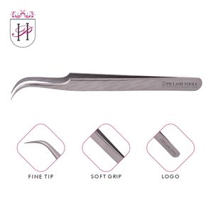 Eyelash Extension Wide Curved Tip Tweezer in Water Sand Color Private Label, Stainless Steel Eyelash Extension Tweezer - Product Image 6