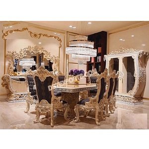 Juego de Muebles de Comedor Modernos de Madera de Teca Duradera para 8 Personas con Acabado Plateado - Product Image 1