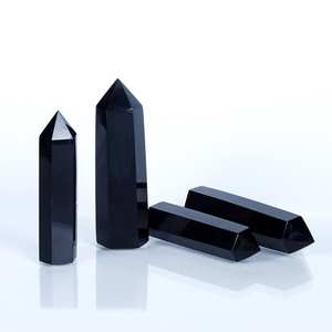 Torre curativa de hadas de amor de cristal de obsidiana negra natural al por mayor, piedra preciosa de obsidiana de alta calidad con estilo de hada - Product Image 3