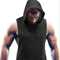 Débardeur à capuche pour hommes, haut de qualité supérieure, sans manches, Patchwork, décontracté, fitness, chemise musculaire, été