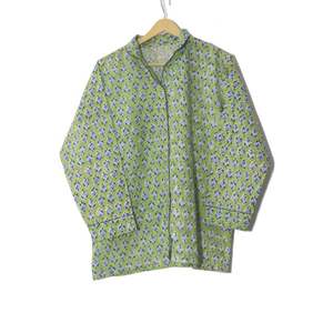 Conjunto de Pijama de Algodón con Estampado Floral para Mujer, Cierre de Botones, Ropa de Dormir, Verano, Otoño, Primavera, Transpirable, Secado Rápido - Product Image 4