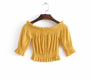 Plus Sizes off Shoulder Crop Top Women Fashion Basic <b>Blouse</b> Short <b>Girls</b> Cool Spring 2019 Elastic Tops - Product Image 4