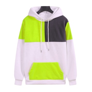 เสื้อฮู้ดผู้ชายปักลายสีสันตัดกัน ผ้าฟลีซ สปอร์ตแวร์ลำลอง หลากสี แบบสั่งทำได้ ไซส์ใหญ่ เสื้อพูลโอเวอร์ สำหรับฤดูใบไม้ร่วง - Product Image 4