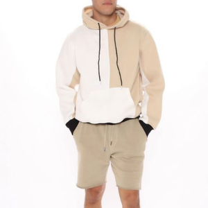 Hombres Slim Fit Terry Fleece Chándal Sudadera Con Capucha Con Corto - Product Image 1