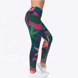 Leggings con Estampado Floral de Loto para Mujer, Poliéster/Spandex, Antibacterianos y Transpirables, Cintura Elástica, Talla y Logotipo Personalizables - Product Image 4