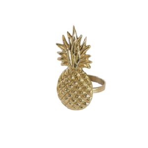 Anneau de serviette en aluminium de couleur or avec forme d'ananas Porte-serviettes pour mariage Accessoires de table - Product Image 1