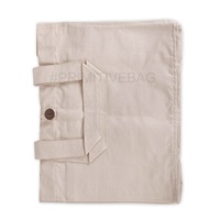 Sac fourre-tout en toile de coton uni multi-usages, poignées réutilisables, grande taille, fermeture à bouton, soufflet complet, plusieurs compartiments, personnalisable
