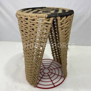 Mesa auxiliar tejida con cuerda de yute de estilo moderno hecha a mano artesanal india, muebles fijos para el hogar y la sala de estar - Product Image 2