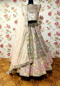 Tissu en soie à longue paillettes roses, épais, styliste indien, Lahenga Choli avec chemisier, tenue de fête, festival, saison, travail lehenga, - Product Image 4