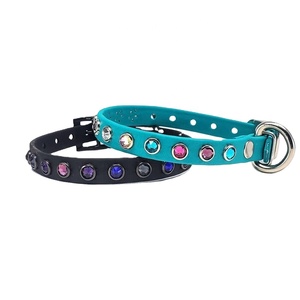 Collier de chien en cuir, fait à la main, cristaux, vente en gros, fabricant, toutes tailles et couleurs disponibles, pièces - Product Image 1