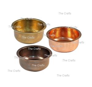 Tazón de Pedicura de Cobre Martillado de Último Diseño con la Mejor Calidad, Tazón de Pedicura Decorativo de Forma Redonda en India - Product Image 4