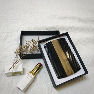 [MEILLEURES VENTES] Peignes en corne naturelle Huong Dang, faits à la main, luxueux, élégants, de haute qualité, design à deux têtes pour le soin de la barbe et des cheveux, cadeau - Product Image 1
