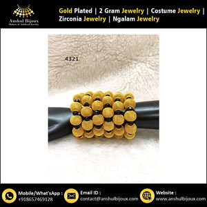 Africaine perlée Bracelet Conception Bijoux Mariée Plaqué Or - Product Image 5