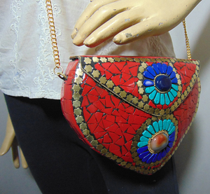 Sacoche à main de luxe pour mobile, en pierre, en mosaïque, différents motifs et couleurs - Product Image 2