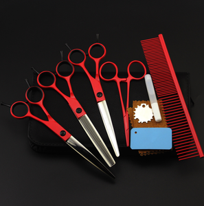 Ciseaux professionnels en acier inoxydable, de haute qualité, un ensemble de ciseaux de toilettage pour animaux de compagnie, nouveauté - Product Image 5