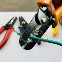 Dénudeur de fils automatique multifonction pour électricien, poignée en plastique confortable PVE, F-119, acier haute teneur en carbone de qualité industrielle, OEM