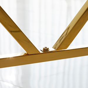 Console haut de gamme avec cadre en acier inoxydable, ornée de marbre, design moderne, idéale pour une entrée ou un couloir - Product Image 4