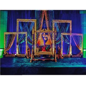 Magnificent Colorful Theme Mehndi Stage Decoration Muslim Mehndi Sangeet Wedding Stage Decor Stylish Indian Wedding Mehndi Stage - Product Image 1