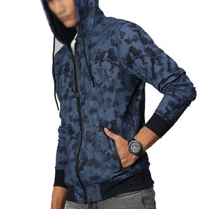 Sweat à capuche pour homme, Streetwear, Logo personnalisé, pantalon gris, Sublimation, fermeture éclair complète, ficelle - Product Image 2