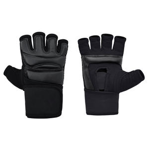 ถุงมือชกมวยสีดํา MMA มวยไทยถุงมือชกมวยหนัง Pu - Product Image 1