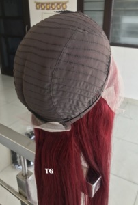 <b>Top</b> Grade 10A Virgin Burgundy Red Brazilian Human Hair 13x4 for Wig <b>Silky</b> Straight Wave Machine Double Weft Drop - Product Image 5