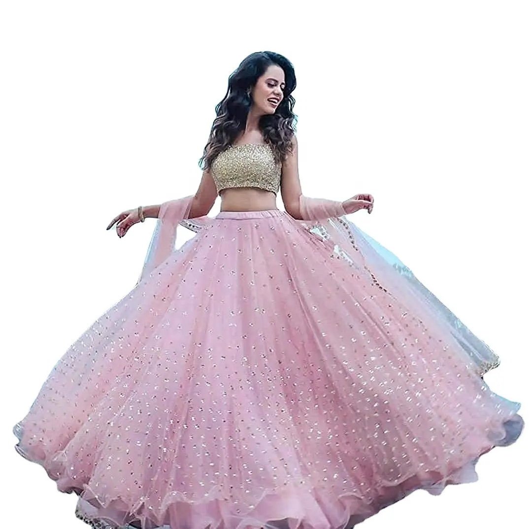 Desain terbaru berkualitas tinggi Lehenga Choli kain nyaman Lahenga Choli India dari India potongan penjualan terlaris grosir 2023