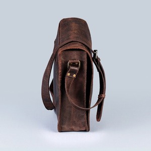 Vintage Brown Leather <b>Messenger</b> <b>Bag</b> Button Embroidery Men's Women's Work Shoulder <b>Bag</b> Crossbody Satchel for Summer Dress <b>Laptop</b> - Product Image 5