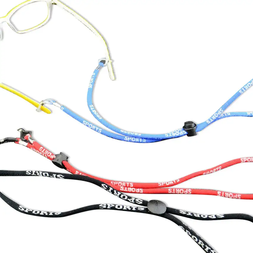 custom woven logo adjustable sport eyeglass cord strap