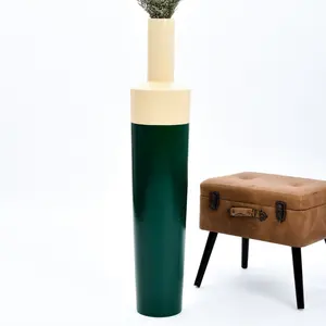 Kahverengi yeşil uzun boylu zemin çiçek vazo yeni tasarım yüksek kaliteli çiçek saksısı en çok satan yeni tasarım lüks ev dekoratif vazo