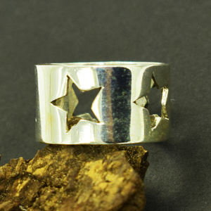 Bague Design étoile en argent Sterling 925, vente en gros, bracelet solide, cadeau d'anniversaire pour hommes femmes, bijoux unis pour unisexe - Product Image 2